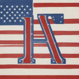 Easily readable initials 'D.W.' decorated in a patriotic fashion incorporating the American flag, created with a clear, bold font.