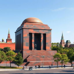 A realistic and accurate depiction of Lenin's Mausoleum in Moscow