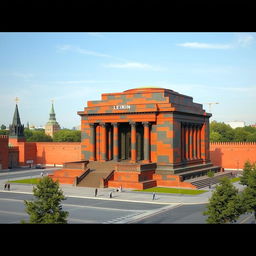 A realistic and accurate depiction of Lenin's Mausoleum in Moscow