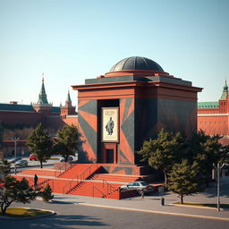 A realistic and accurate depiction of Lenin's Mausoleum in Moscow