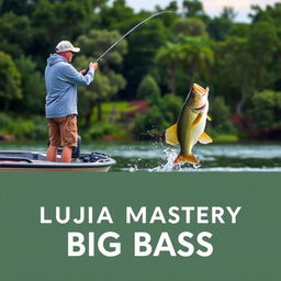 A man in a gray fishing jersey stands on a boat, casting his fishing rod with expert precision into the water