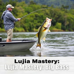 A man in a gray fishing jersey stands on a boat, casting his fishing rod with expert precision into the water