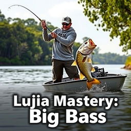 A man in a gray fishing jersey stands confidently on a boat, skillfully casting his fishing rod into the water with precision