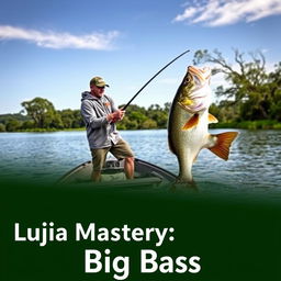 A man in a gray fishing jersey stands confidently on a boat, skillfully casting his fishing rod into the water with precision