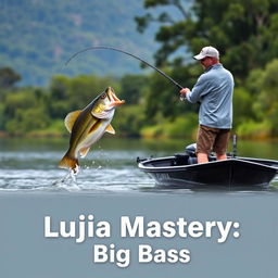 A man in a gray fishing jersey stands confidently on a boat, skillfully casting his fishing rod into the water with precision