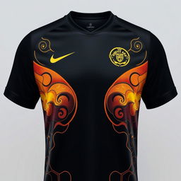 A black and gold soccer jersey inspired by the sunset, designed by Nike