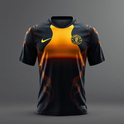 A black and gold soccer jersey inspired by the sunset, designed by Nike