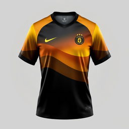 A black and gold soccer jersey inspired by the sunset, designed by Nike