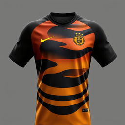 A black and gold soccer jersey inspired by the sunset, designed by Nike