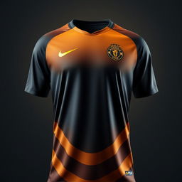 A Nike soccer jersey in black and gold, embodying the hues of a sunset