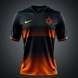 A Nike soccer jersey in black and gold, embodying the hues of a sunset