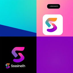 A vibrant and modern logo design, characterized by a sleek, minimalistic style with a bold color palette