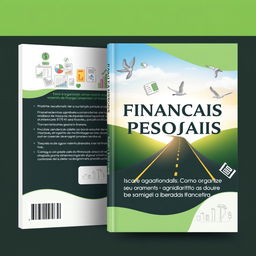 Design a book cover for the title 'Finanças Pessoais: Como Organizar Seu Orçamento e Atingir a Liberdade Financeira'