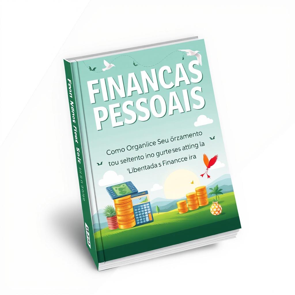 Design a book cover for the title 'Finanças Pessoais: Como Organizar Seu Orçamento e Atingir a Liberdade Financeira'