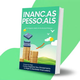 Design a book cover for the title 'Finanças Pessoais: Como Organizar Seu Orçamento e Atingir a Liberdade Financeira'