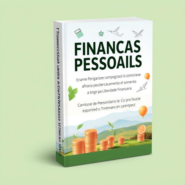 Design a book cover for the title 'Finanças Pessoais: Como Organizar Seu Orçamento e Atingir a Liberdade Financeira'