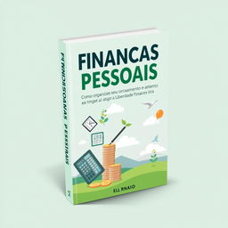 Design a book cover for the title 'Finanças Pessoais: Como Organizar Seu Orçamento e Atingir a Liberdade Financeira'