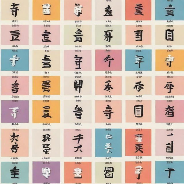 Japanese onomatopoeia presented in a creative and visually appealing way. It should be colorful, animated, and incorporate script or symbols relevant to the Japanese language.