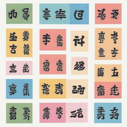 Japanese onomatopoeia presented in a creative and visually appealing way. It should be colorful, animated, and incorporate script or symbols relevant to the Japanese language.