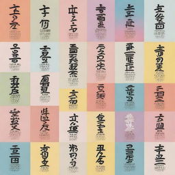 Japanese onomatopoeia presented in a creative and visually appealing way. It should be colorful, animated, and incorporate script or symbols relevant to the Japanese language.