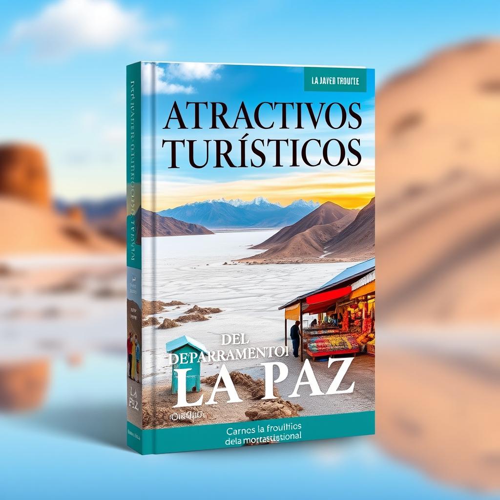 A book cover design for a travel guide titled 'ATRACTIVOS TURÍSTICOS DEL DEPARTAMENTO DE LA PAZ'