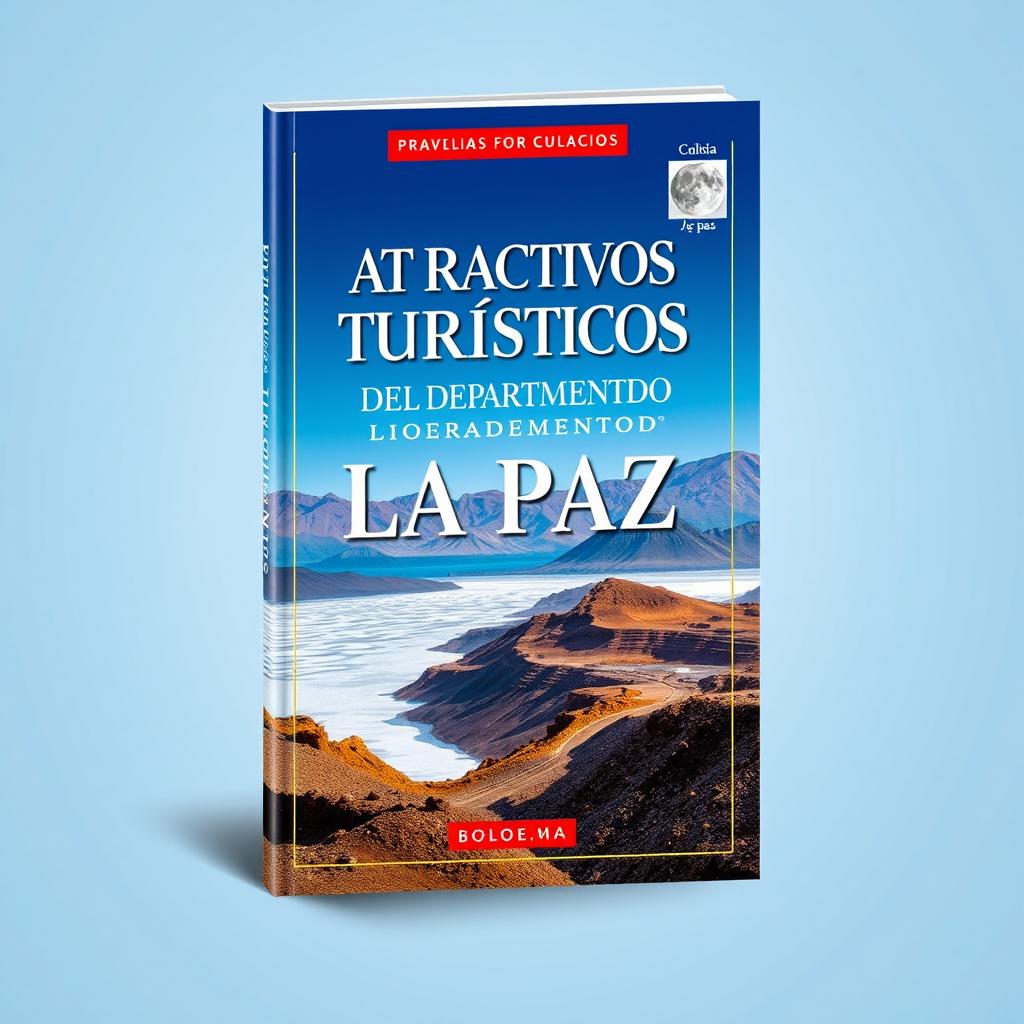 A book cover design for a travel guide titled 'ATRACTIVOS TURÍSTICOS DEL DEPARTAMENTO DE LA PAZ'