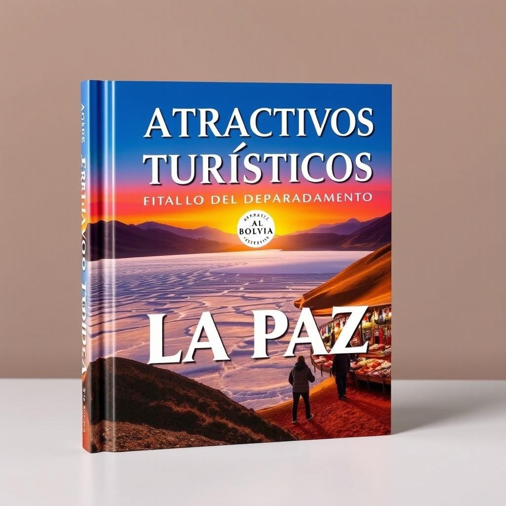 A captivating book cover design for 'ATRACTIVOS TURÍSTICOS DEL DEPARTAMENTO DE LA PAZ'