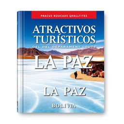 A captivating book cover design for 'ATRACTIVOS TURÍSTICOS DEL DEPARTAMENTO DE LA PAZ'