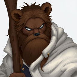 A shifter druid inspired by a bear and Jaygarcia Saturn from One Piece