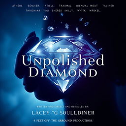 A poignant movie poster for the drama film "Unpolished Diamond", centered around the life journey of a black woman overcoming trauma and obstacles from childhood to adulthood