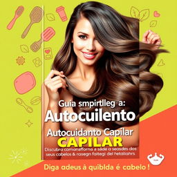 Ebook cover featuring a confident woman with luxurious, flowing hair, symbolizing the transformation and health of hair