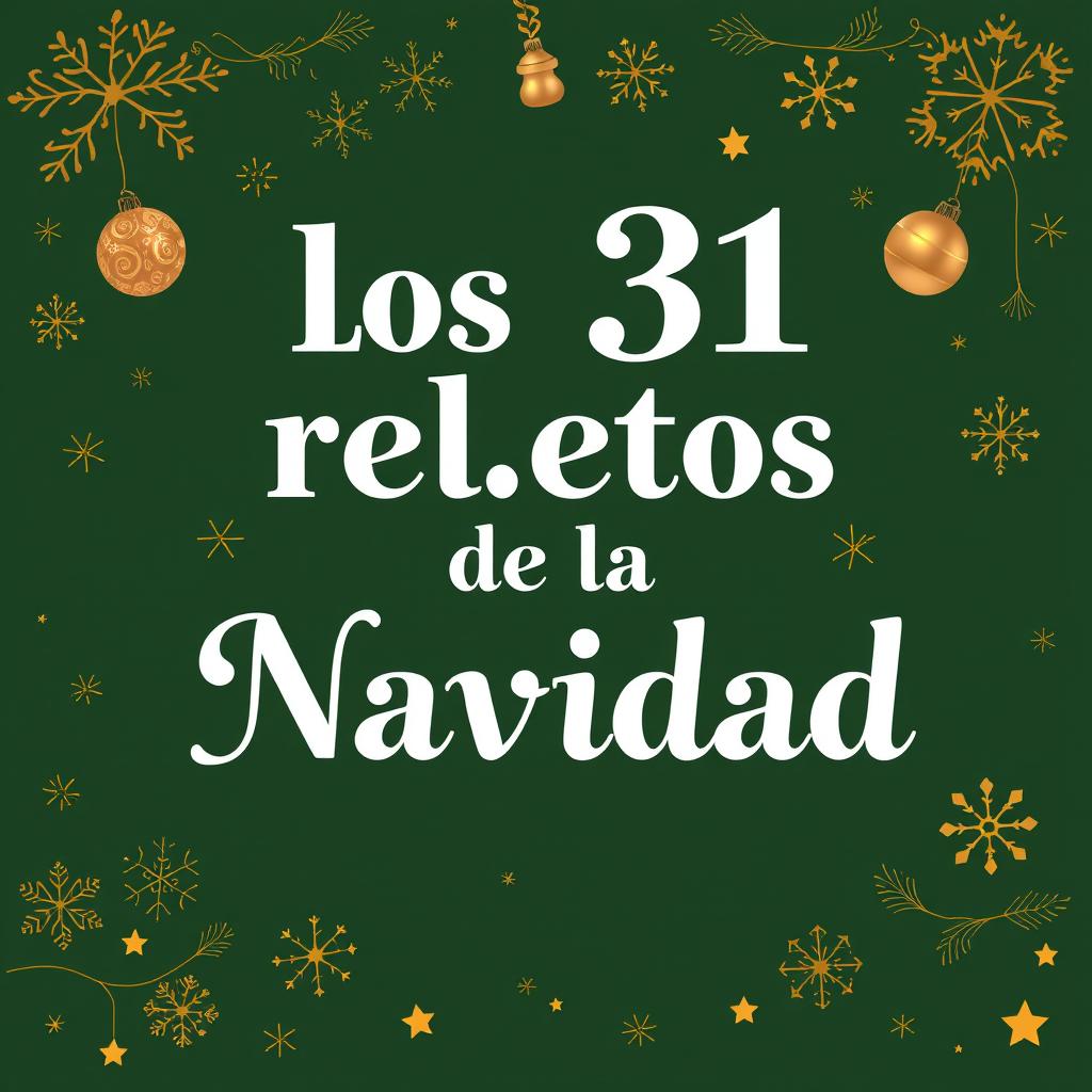 A Christmas-themed book cover design featuring a bold and large title that reads "Los 31 relatos de la Navidad"