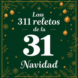 A Christmas-themed book cover design featuring a bold and large title that reads "Los 31 relatos de la Navidad"