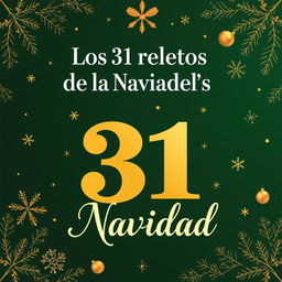 A Christmas-themed book cover design featuring a bold and large title that reads "Los 31 relatos de la Navidad"