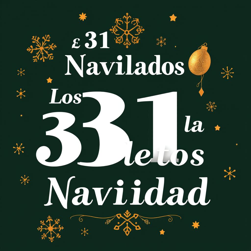 A Christmas-themed book cover design featuring a bold and large title that reads "Los 31 relatos de la Navidad"