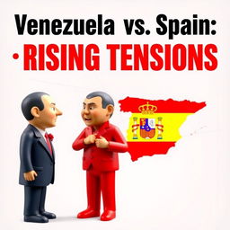 A compelling YouTube thumbnail illustrating the geopolitical tensions between Venezuela and Spain