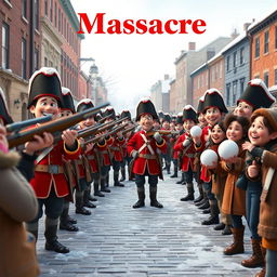 A Pixar-style movie poster set in 18th century Boston