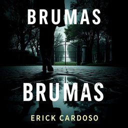 Book cover art for a mystery novel titled 'BRUMAS' by author 'ERICK CARDOSO'