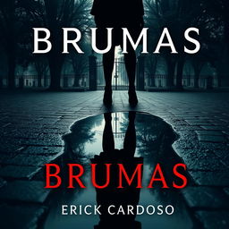 Book cover art for a mystery novel titled 'BRUMAS' by author 'ERICK CARDOSO'