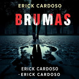 Book cover art for a mystery novel titled 'BRUMAS' by author 'ERICK CARDOSO'