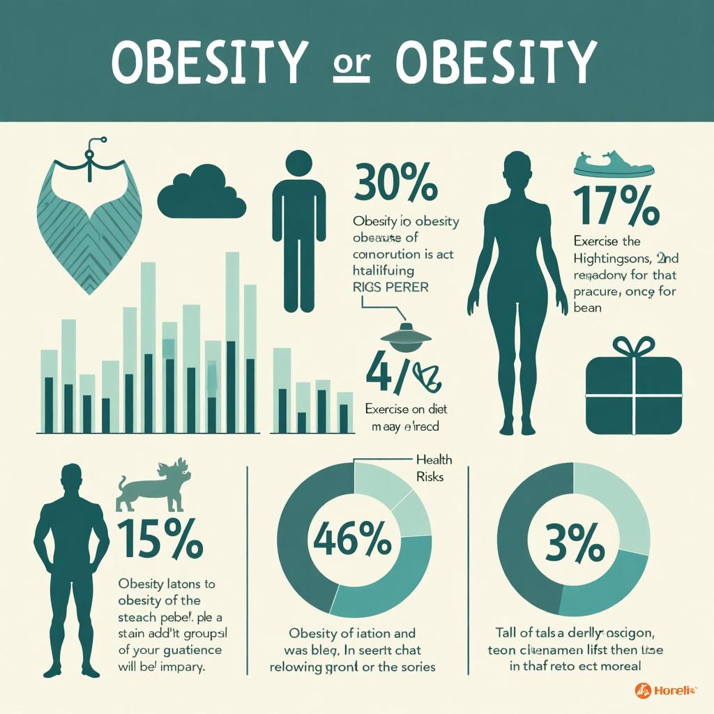 A beautifully designed, simple infographic focused on obesity