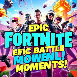 A vibrant and eye-catching YouTube video thumbnail featuring Fortnite Battle Royale