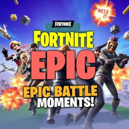 A vibrant and eye-catching YouTube video thumbnail featuring Fortnite Battle Royale