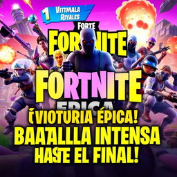 A vibrant and eye-catching YouTube video thumbnail featuring Fortnite Battle Royale