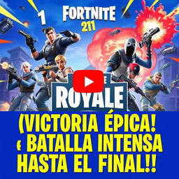 A vibrant and eye-catching YouTube video thumbnail featuring Fortnite Battle Royale