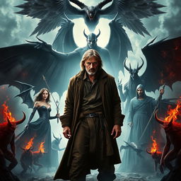 Epic movie poster featuring a dramatic, supernatural theme