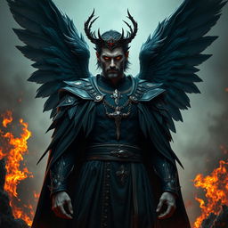 A character poster featuring Lucifer, the Fallen Seraphim Angel and Ruler of the Pride Ring in Hell