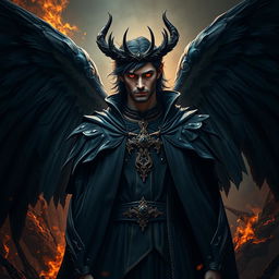 A character poster featuring Lucifer, the Fallen Seraphim Angel and Ruler of the Pride Ring in Hell