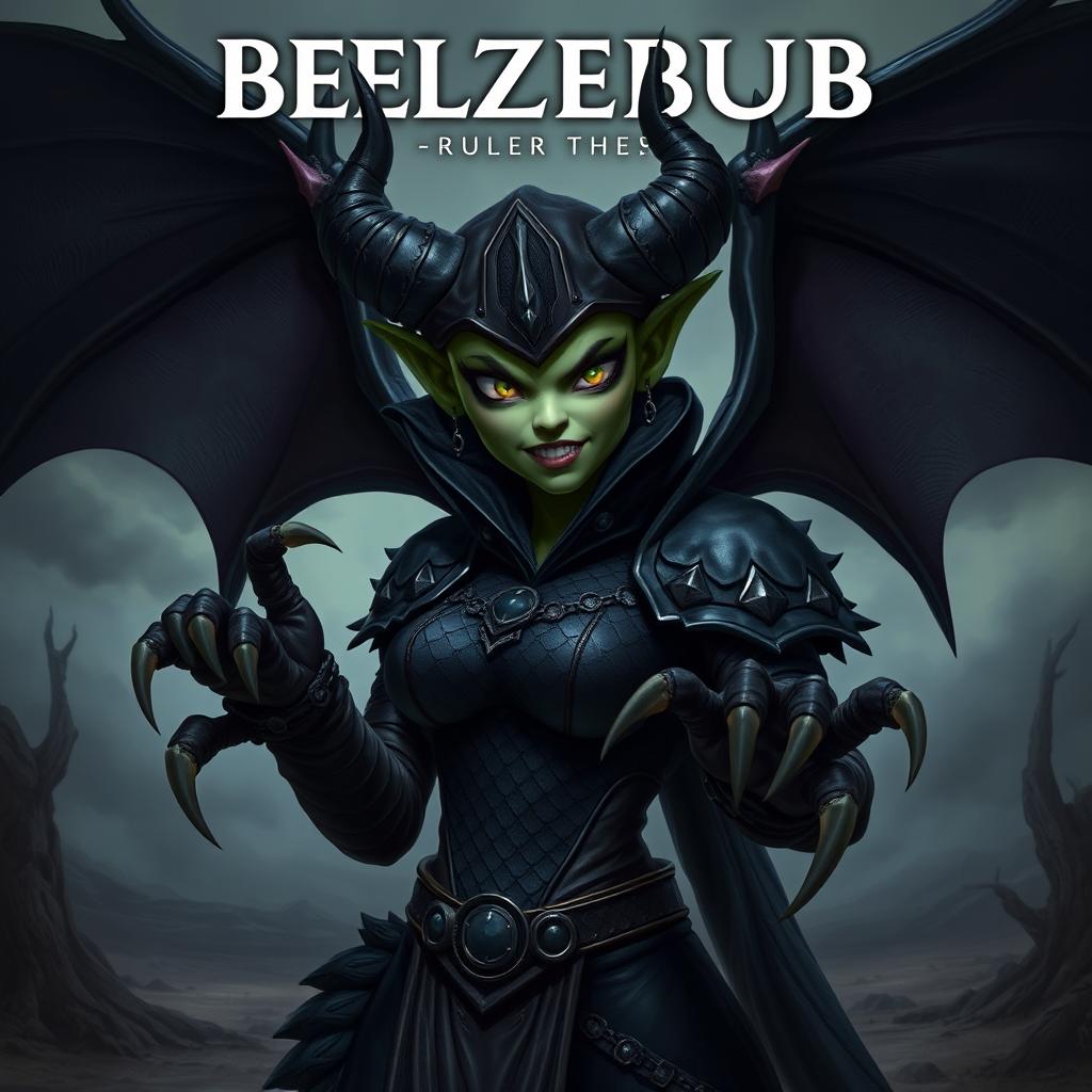 A character poster featuring Beelzebub, the Ruler of the Envy Ring