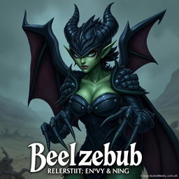 A character poster featuring Beelzebub, the Ruler of the Envy Ring